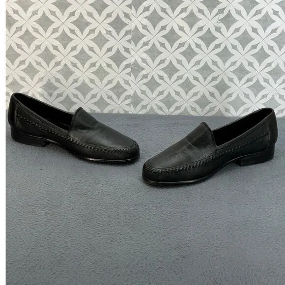 Giorgio Brutini Le Glove Black Pebbled Leather Slip On Loafer Men 9.5D