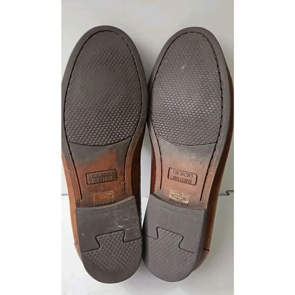 Giorgio Brutini Le Glove Loafers  Leather Woven Moc Toe Shoes Mens Size 12D
