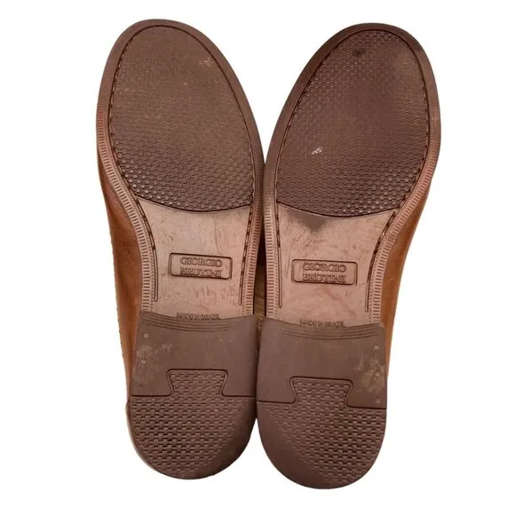 Giorgio Brutini Le Glove Men Aruba Brown Leather Weave Woven Tassel Loafers Sz 9