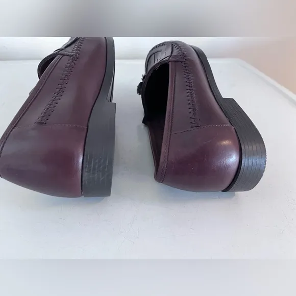 Giorgio Brutini Leather Brown Loafers with Woven Detail andd Tassel Size 9.5W