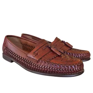 Giorgio Brutini Men's Authentic Leather Woven Loafers - Size 11D Made in Brazil