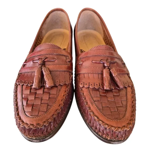 Giorgio Brutini Men's Authentic Leather Woven Loafers - Size 11D Made in Brazil