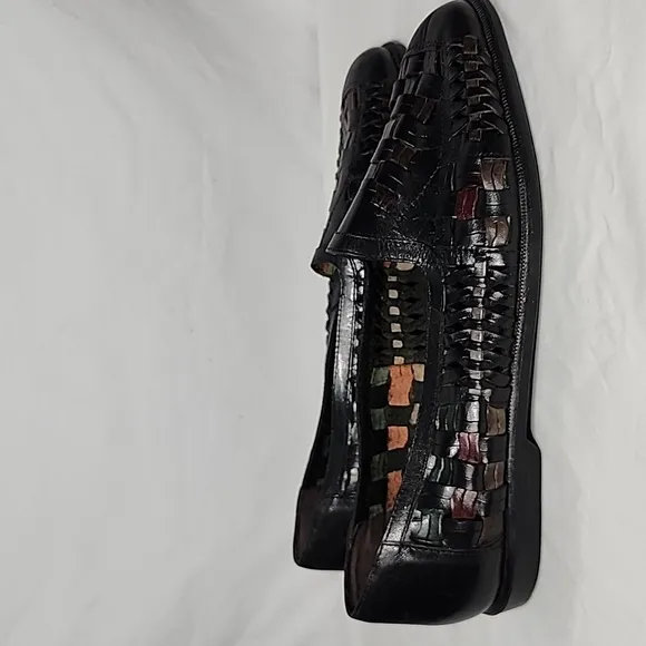 Giorgio Brutini Santa fe Collection black and  Brown Woven Leather Men Size 12D