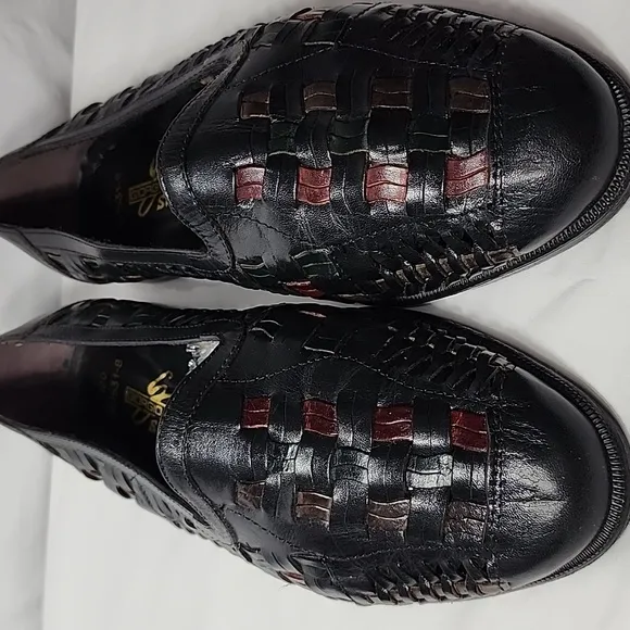 Giorgio Brutini Santa fe Collection black and  Brown Woven Leather Men Size 12D