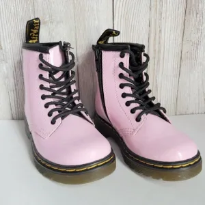 Girl's Grade School 1460 “Pale Pink” Patent Combat Boots Size 8
