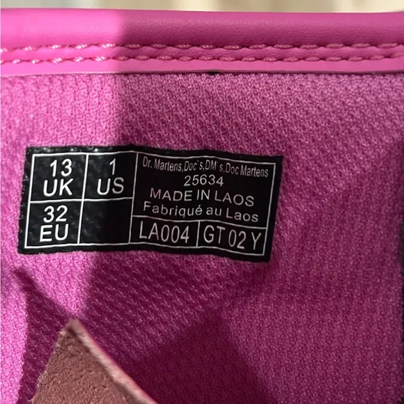 Girls Hot Pink Dr. Marten Combat Boots