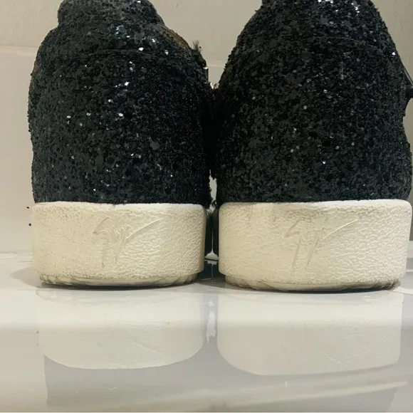 Giuseppe Women's Black Glitter Sneakers