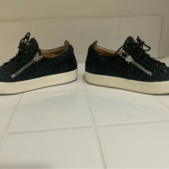 Giuseppe Women's Black Glitter Sneakers