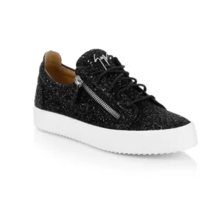 Giuseppe Women's Black Glitter Sneakers