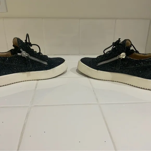 Giuseppe Women's Black Glitter Sneakers