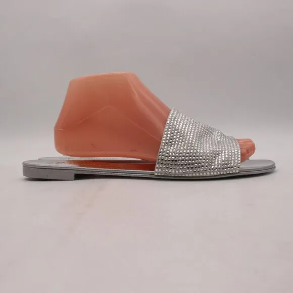 Giuseppe Zanotti Adelina Sandals Women's Size EU 41 Crystal Silver Slip On Shoes