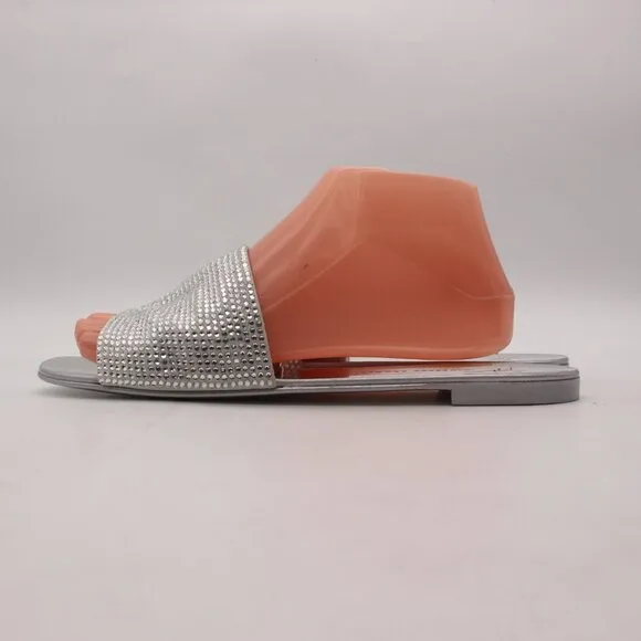 Giuseppe Zanotti Adelina Sandals Women's Size EU 41 Crystal Silver Slip On Shoes