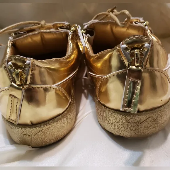 Giuseppe Zanotti men's gold lace low top sneakers Size 44