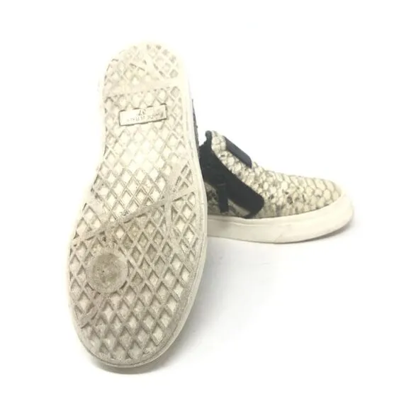 Giuseppe Zanotti Womens Snakeskin White Black Zip Up Low Top Sneakers Size 37 7