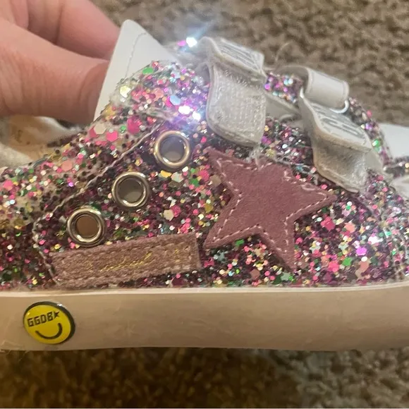 Glamorous Pink and White Low-Top Sneakers