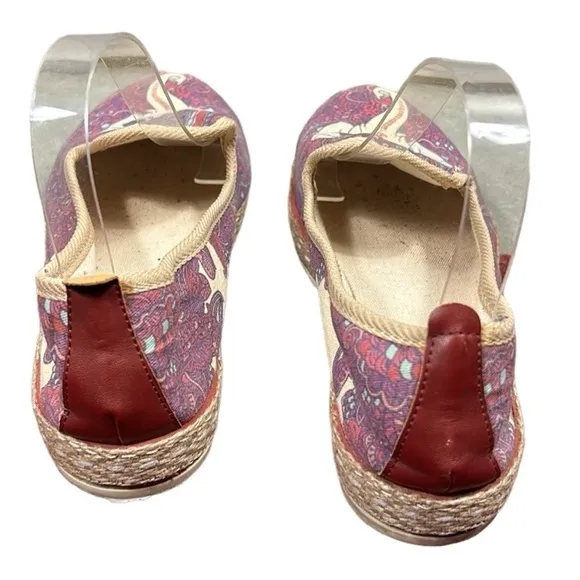 Goby Ganesha Elephant Canvas Slip on Espadrilles Size 40