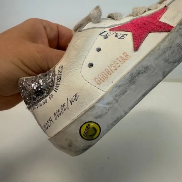 golden goose girl super-star low top sneakers /pre own /size 25
