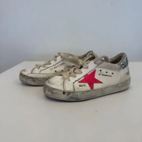 golden goose girl super-star low top sneakers /pre own /size 25