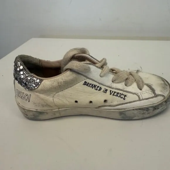 golden goose girl super-star low top sneakers /pre own /size 25