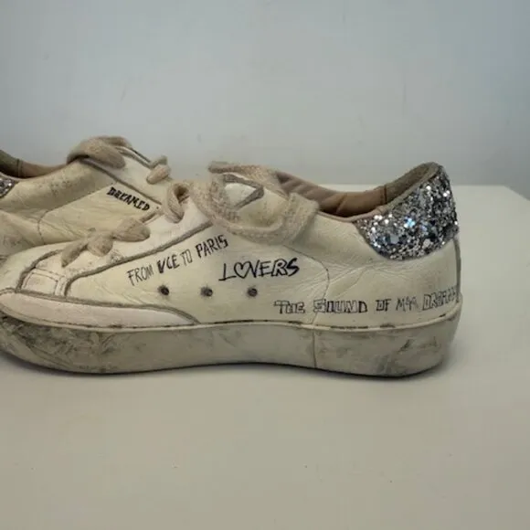 golden goose girl super-star low top sneakers /pre own /size 25