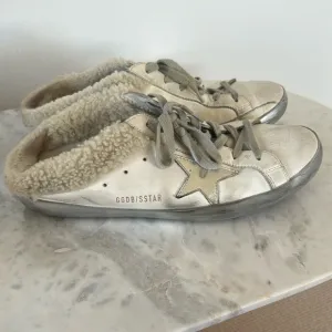 Golden Goose Silver Distressed Sneakers Low-Top