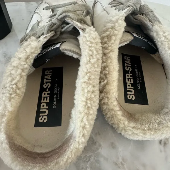 Golden Goose Silver Distressed Sneakers Low-Top
