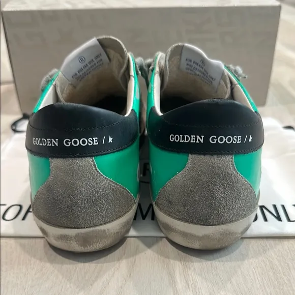 Golden Goose Super Star Low Top Camo, Green and Gray Sneakers