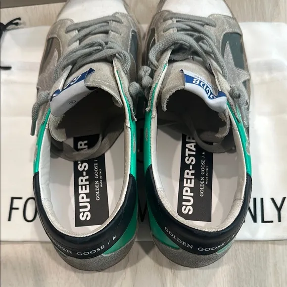 Golden Goose Super Star Low Top Camo, Green and Gray Sneakers