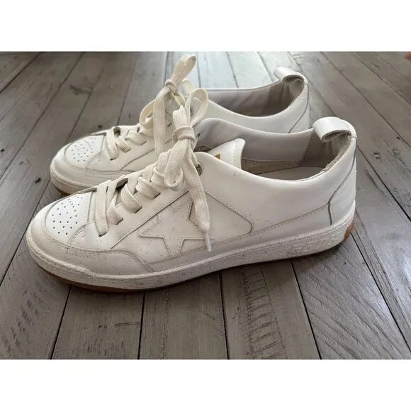 Golden Goose Yeah Low Top Sneakers White Leather Star Size 40 10