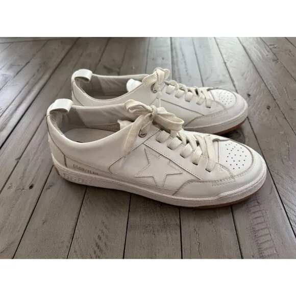 Golden Goose Yeah Low Top Sneakers White Leather Star Size 40 10