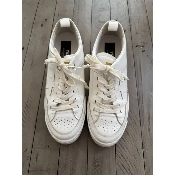 Golden Goose Yeah Low Top Sneakers White Leather Star Size 40 10