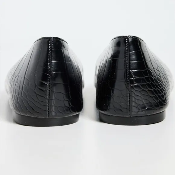 Good American Croc Ballet Flats - Black