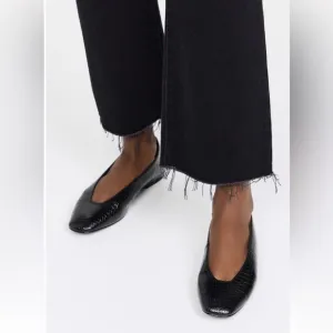 Good American Croc Ballet Flats - Black