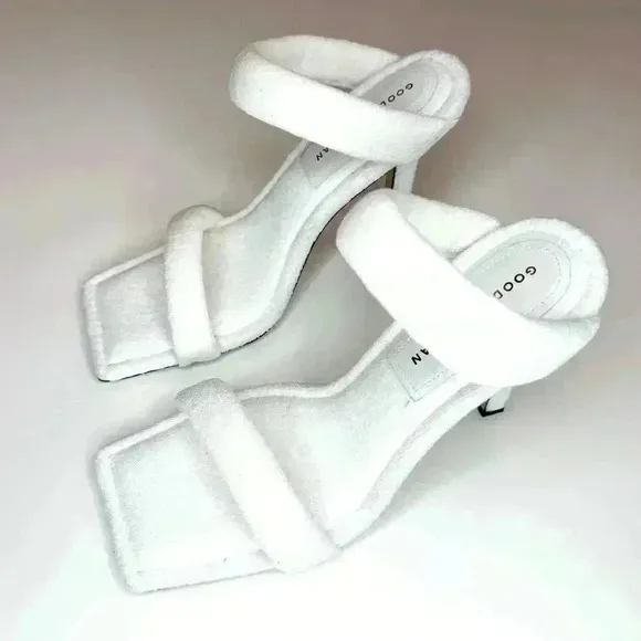 Good American Women's Terry Slip On High Heel Sandals Size 7.5