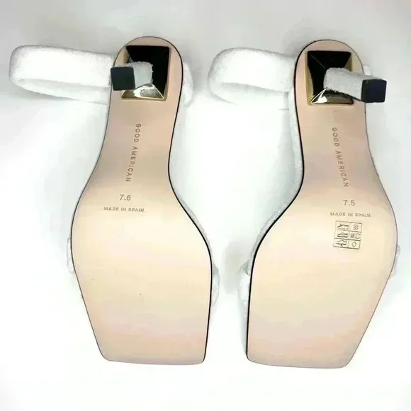 Good American Women's Terry Slip On High Heel Sandals Size 7.5