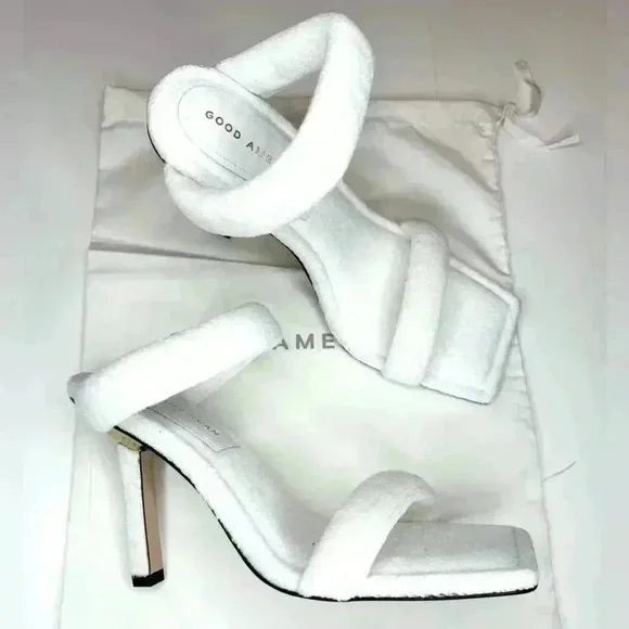 Good American Women's Terry Slip On High Heel Sandals Size 7.5