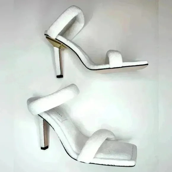 Good American Women's Terry Slip On High Heel Sandals Size 7.5