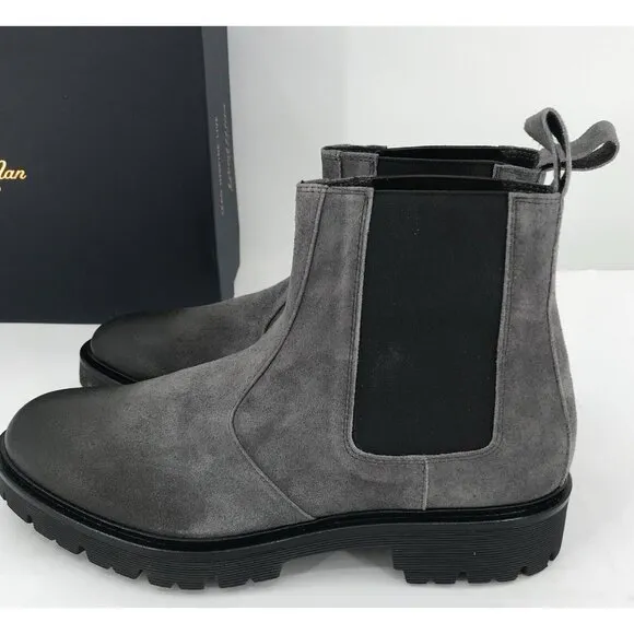 Good Man Brand Modern City Chelsea Boot Size 8.5 Charcoal $268 Italian Suede