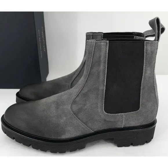 Good Man Brand Modern City Chelsea Boot Size 8.5 Charcoal $268 Italian Suede