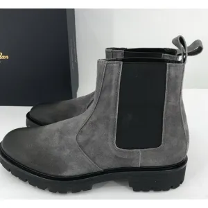 Good Man Brand Modern City Chelsea Boot Size 8.5 Charcoal $268 Italian Suede