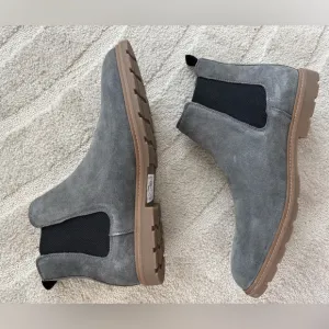 Gray Suede Chelsea Boots
