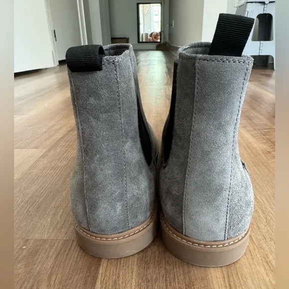 Gray Suede Chelsea Boots