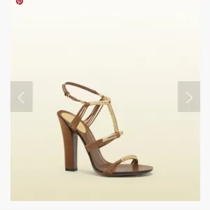 GUCCI Anita Brown &amp; Gold ropes sandals.