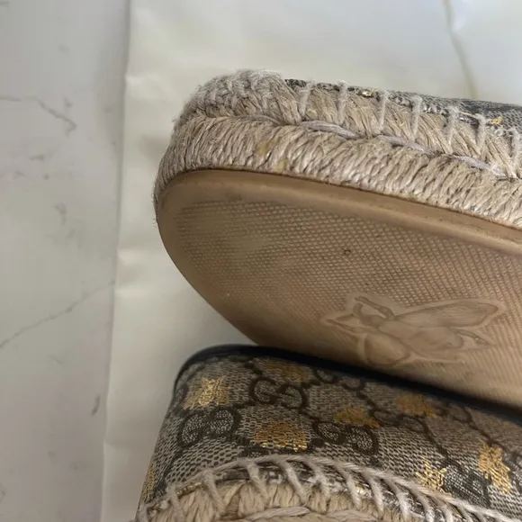 Gucci Bee Beige and Black Espadrilles