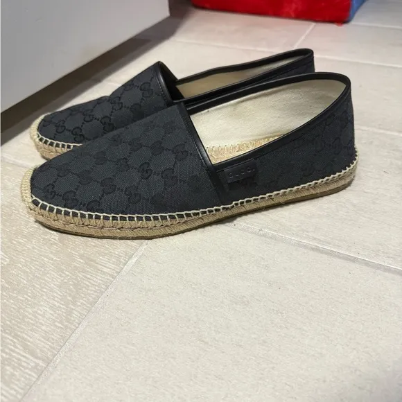 Gucci Black Canvas Espadrilles