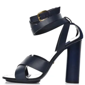 Gucci Blue Sandals with Cross-Strap Design