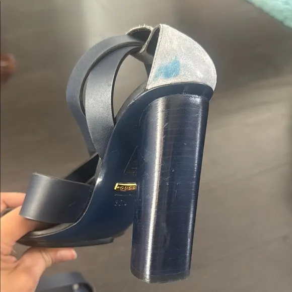 Gucci Blue Sandals with Cross-Strap Design
