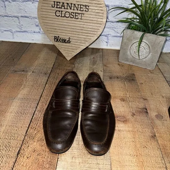 Gucci brown leather driving loafers size 41