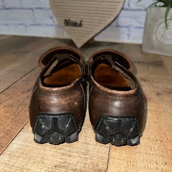 Gucci brown leather driving loafers size 41