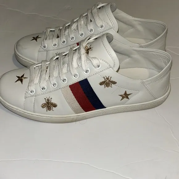 Gucci color block pattern leather sneaker size 6.5